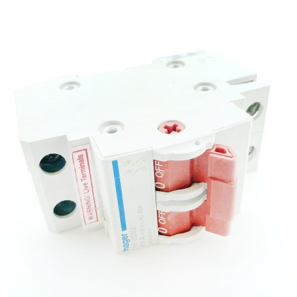 Hager SB263U 552958 AC22A 63A 63 Amp 2 Double Pole Isolator Main Switch Disconnector